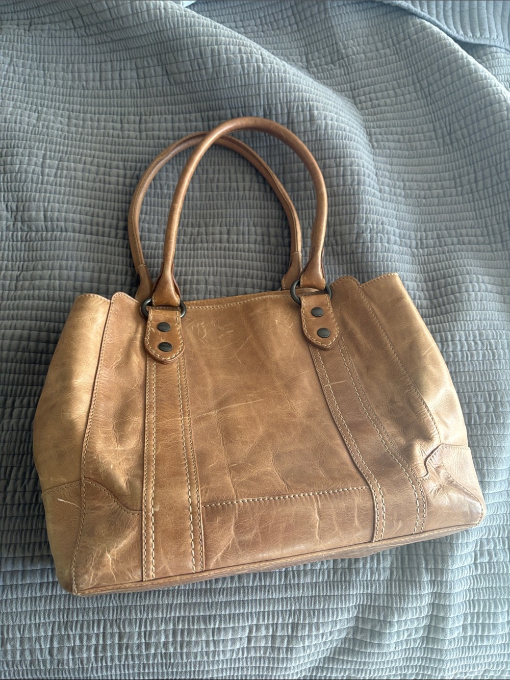 Frye Tan Leather Shoulder Tote